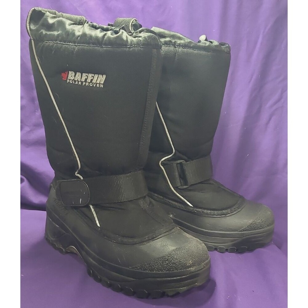Baffin Tundra Mens Size 8 Black Snow Boots Waterproof Winter Cold Weather